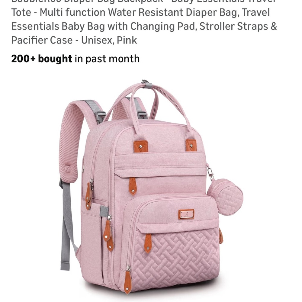 Pink Multi-Function Diaper Bag Backpack - image 1